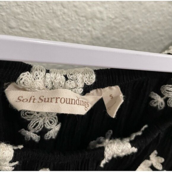 Soft Surroundings Embroidered Textured Midi Dress Boho Feminine Stretch Neutral - Picture 6 of 10